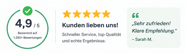 Top Bewertungen: Kunden lieben uns!
